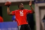 INDIANAPOLIS, IN - FEBRUARY 28: Quarterback Thaddeus Lewis of Duke passes the football during the NFL Scouting Combine presented by Under Armour at Lucas Oil Stadium on February 28, 2010 in Indianapolis, Indiana. (Photo by Scott Boehm/Getty Images)