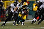 GREEN BAY, WI - DECEMBER 7: Defensive back Nick Collins #36 of the Green Bay Packers runs with the football after an interception against the Baltimore Ravens at Lambeau Field on December 7, 2009 in Green Bay, Wisconsin. The Packers defeated the Ravens 27-17. (Photo by Scott Boehm/Getty Images)