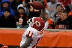 CINCINNATI - DECEMBER 27: Leon Hall #29 of the Cincinnati Bengals breaks up the pass to Chris Chambers #11 of the Kansas City Chiefs in their NFL game at Paul Brown Stadium December 27, 2009 in Cincinnati, Ohio.    (Photo by John Sommers II/Getty Images)