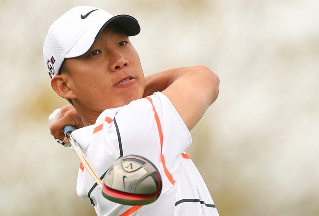 SCOTTSDALE, AZ - FEBRUARY 27: Anthony Kim hits his tee shot on the ninth hole during the third round of the Waste Management Phoenix Open at TPC Scottsdale on February 27, 2010 in Scottsdale, Arizona. (Photo by Hunter Martin/Getty Images)