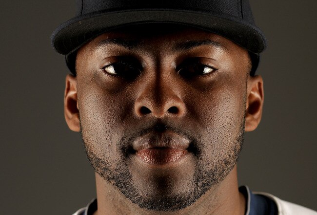 PEORIA, AZ - FEBRUARY 25:  Milton Bradley of the Seattle Mariners poses during photo media day at the Mariners spring training complex on February 25, 2010 in Peoria, Arizona.  (Photo by Ezra Shaw/Getty Images)