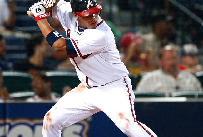 ATLANTA - JUNE 25:  Yunel Escobar #19 of the Atlanta Braves against the New York Yankees at Turner Field on June 25, 2009 in Atlanta, Georgia.  (Photo by Kevin C. Cox/Getty Images)