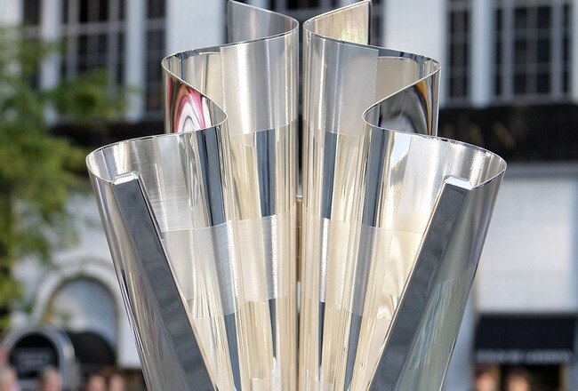 NEW YORK - SEPTEMBER 10:  The NASCAR Sprint Cup Trophy stands during the NASCAR Chase Media Tour on September 10, 2008 in New York City.  (Photo by Mike Stobe/Getty Images for NASCAR)