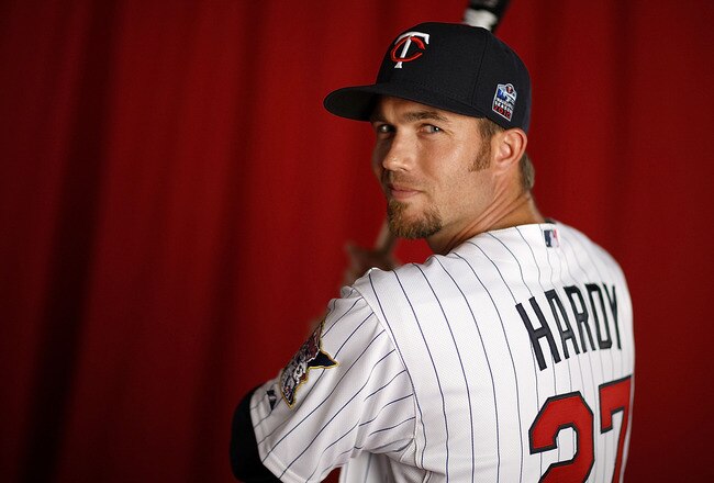FT. MYERS, FL - MARCH 01: J.J. Hardy #27 of the Minnesota Twins poses during photo day at Hammond Stadium on March 1, 2010 in Ft. Myers, Florida.  (Photo by Gregory Shamus/Getty Images)