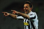 TURIN, ITALY - MARCH 11:  Nicola Legrottaglie of Juventus FC celebrates his goal during the UEFA Europa League last 16, first leg match between Juventus FC and Fulham FC on March 11, 2010 in Turin, Italy.  (Photo by Valerio Pennicino/Getty Images)