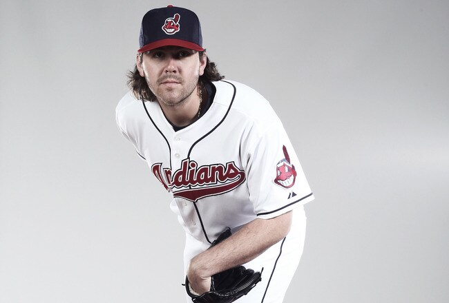GOODYEAR, AZ - FEBRUARY 28:  (EDITORS NOTE: This images was digitally desaturated.)  Chris Perez #54  poses for a portrait during the Cleveland Indians Photo Day at the training complex at Goodyear Stadium on February 28, 2010 in Goodyear, Arizona.  (Photo by Jonathan Ferrey/Getty Images)