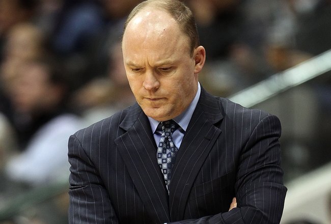 DALLAS - JANUARY 26:  Head coach Scott Skiles of the Milwaukee Bucks on January 26, 2010 at American Airlines Center in Dallas, Texas.  NOTE TO USER: User expressly acknowledges and agrees that, by downloading and/or using this Photograph, user is consenting to the terms and conditions of the Getty Images License Agreement.  (Photo by Ronald Martinez/Getty Images)