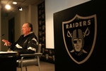 ALAMEDA, CA - SEPTEMBER 30:  Oakland Raiders owner Al Davis speaks during a press conference to announce the firing of head coach Lane Kiffin of the Oakland Raiders at thier training facility on Septemer 30, 2008 in Alameda, California.  (Photo by Jed Jacobsohn/Getty Images)