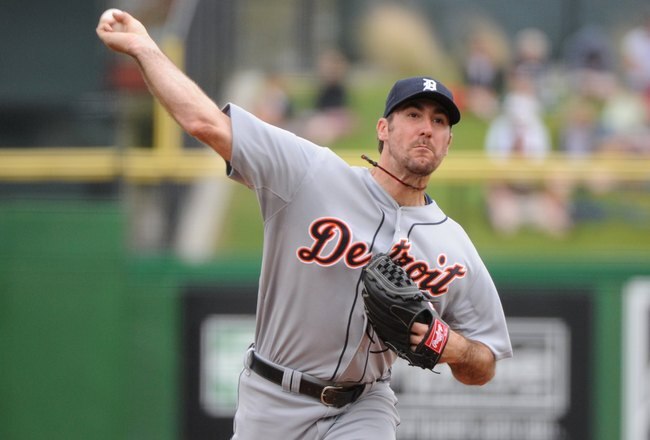 CLEARWATER, FL - MARCH 11: Pitcher Justin Verlander #35 of the Detroit Tigers starts against the Philadelphia Phillies March 11, 2010 at the Bright House Field in Clearwater, Florida. (Photo by Al Messerschmidt/Getty Images) 