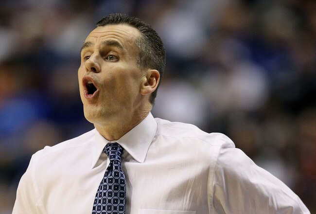 NASHVILLE, TN - MARCH 11:  Head coach Billy Donovan of the Florida Gators coaches against the Auburn Tigers during the first round of the SEC Men's Basketball Tournament at the Bridgestone Arena on March 11, 2010 in Nashville, Tennessee.  (Photo by Andy Lyons/Getty Images)