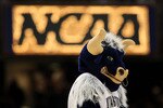 BOISE, ID - MARCH 20:  Big Blue, mascot of the Utah State Aggies stands on the court during the game against the Marquette Golden Eagles in the first round of the NCAA Division I Men's Basketball Tournament at the Taco Bell Arena on March 20, 2009 in Boise, Idaho.  (Photo by Jed Jacobsohn/Getty Images)