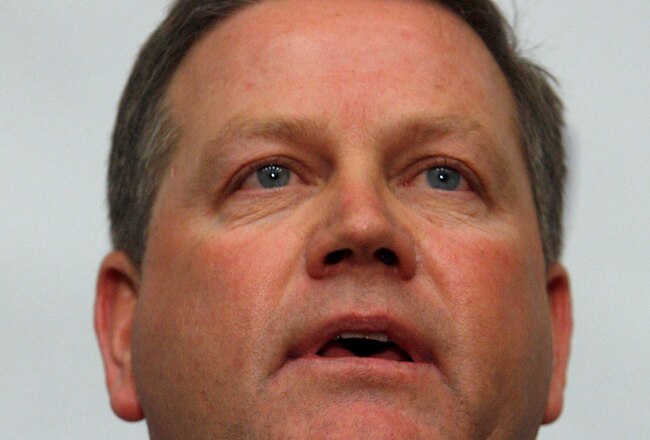 SOUTH BEND, IN - DECEMBER 11: Brian Kelly speaks to the media at a news conference after being named new football head coach at Notre Dame University on December 11, 2009 in South Bend, Indiana.  Kelly most recently led the University of Cincinnati to two consecutive Bowl Championship Series appearances including a perfect 12-0 record this past season. (Photo by Frank Polich/Getty Images)