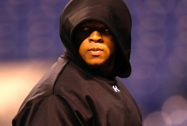 INDIANAPOLIS, IN - MARCH 1: Defensive lineman Ndamukong Suh of Nebraska walks on the field during the NFL Scouting Combine presented by Under Armour at Lucas Oil Stadium on March 1, 2010 in Indianapolis, Indiana. (Photo by Scott Boehm/Getty Images)