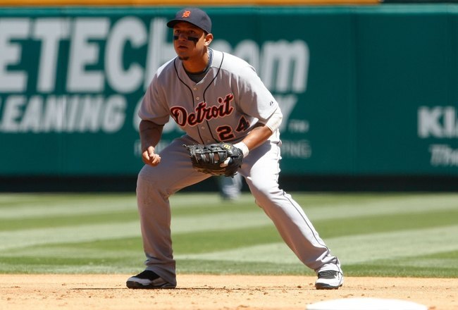 ANAHEIM, CA - AUGUST 26:  Miguel Cabrera #24 of the Detroit Tigers plays against the Los Angeles Angels of Anaheim at Angel Stadium on August 26, 2009 in Anaheim, California. The Angels defeated the Tigers 4-2.  (Photo by Jeff Gross/Getty Images)