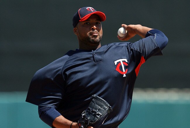 JUPITER, FL - MARCH 15:  Starting pitcher Francisco Liriano #47 of the Minnesota Twins pitches against the Florida Marlins at Roger Dean Stadium on March 15, 2010 in Jupiter, Florida. The Marlins defeated the Twins 5-4.  (Photo by Doug Benc/Getty Images)