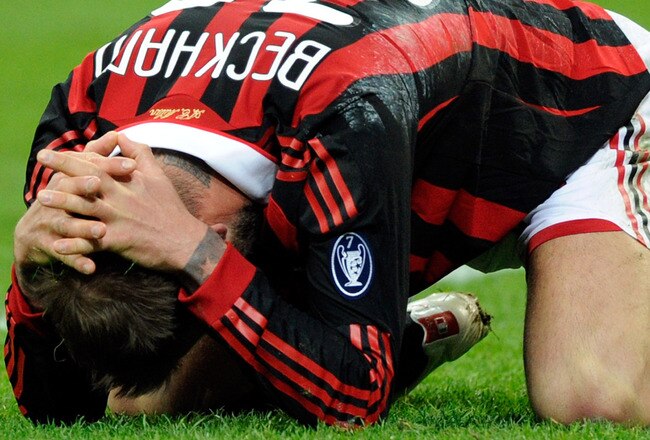 MILAN, ITALY - MARCH 14:  David Beckham of AC Milan during the Serie A match between AC Milan and AC Chievo Verona at Stadio Giuseppe Meazza on March 14, 2010 in Milan, Italy.  (Photo by Claudio Villa/Getty Images)