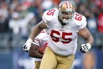 SEATTLE - DECEMBER 6:  Barry Sims #65 of the San Francisco 49ers looks to block on the running play during their NFL game against the Seattle Seahawks on December 6, 2009 at Qwest Field in Seattle, Washington. The Seahawks defeated the 49ers 20-17. (Photo by Otto Greule Jr./Getty Images)