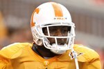 KNOXVILLE, TN - SEPTEMBER 12: Eric Berry #14 of the Tennessee Volunteers looks on against the UCLA Bruins on September 12, 2009 at Neyland Stadium in Knoxville, Tennessee. UCLA beat Tennessee 19-15. (Photo by Joe Murphy/Getty Images)