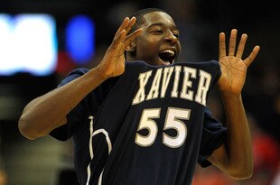 MILWAUKEE - MARCH 21:  Jordan Crawford #55 of the Xavier Musketeers reacts after defeating the Pittsburgh Panthers during the second round of the 2010 NCAA men's basketball tournament at the Bradley Center on March 21, 2010 in Milwaukee, Wisconsin. The Musketeers defeated the Panthers 71-68.  (Photo by Jonathan Daniel/Getty Images)