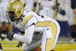 TAMPA, FL - NOVEMBER 28: Defensive end Derrick Morgan #91 of the Georgia Tech Yellow Jackets warms up for play against the Clemson Tigers in the 2009 ACC Football Championship Game December 5, 2009 at Raymond James Stadium in Tampa, Florida.  (Photo by Al Messerschmidt/Getty Images) 