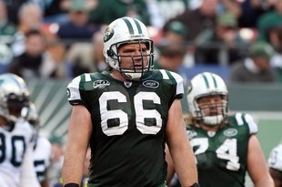 EAST RUTHERFORD, NJ - NOVEMBER 29:  Alan Faneca #66 of the New York Jets looks on against the Carolina Panthers on November 29, 2009 at Giants Stadium in East Rutherford, New Jersey. The Jets defeated the Panthers 17-6.  (Photo by Jim McIsaac/Getty Images)