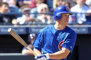 PEORIA, AZ - MARCH 11:  Tyler Colvin #21 of the Chicago Cubs bats against the San Diego Padres during the MLB spring training game at Peoria Stadium on March 11, 2010 in Peoria, Arizona. The Cubs defeated the Padres 8-7.  (Photo by Christian Petersen/Getty Images)