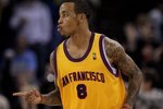 OAKLAND, CA - JANUARY 20:  Monta Ellis #8 of the Golden State Warriors in action during their game against the Denver Nuggets at Oracle Arena on January 20, 2010 in Oakland, California.  NOTE TO USER: User expressly acknowledges and agrees that, by downloading and/or using this Photograph, user is consenting to the terms and conditions of the Getty Images License Agreement.  (Photo by Ezra Shaw/Getty Images)