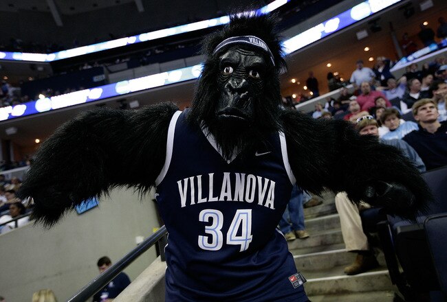 MEMPHIS, TN - MARCH 29:  A Villanova fan wears a gorilla suit during the North Carolina Tar Heels and Oklahoma Sooners NCAA Men's Basketball Tournament South Regional Final at the FedExForum on March 29, 2009 in Memphis, Tennessee. Villanova will play the winner between the Tar Heels and the Sooners. (Photo by Joe Murphy/Getty Images)