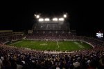 FORT WORTH, TX - NOVEMBER 14:  An overhead view of the Utah Utes and the TCU Horned Frogs at Amon G. Carter Stadium on November 14, 2009 in Fort Worth, Texas.  (Photo by Ronald Martinez/Getty Images)