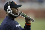 DETROIT - JANUARY 03: Head coach Lovie Smith of the Chicago Bears looks on while playing the Detroit Lions on January 3, 2010 at Ford Field in Detroit, Michigan. Chicago won the game 37-23. (Photo by Gregory Shamus/Getty Images)