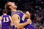 OKLAHOMA CITY - MARCH 20:  Ali Farokhmanesh #5 of the Northern Iowa Panthers reacts against the Kansas Jayhawks during the second round of the 2010 NCAA men's basketball tournament at Ford Center on March 20, 2010 in Oklahoma City, Oklahoma. UNI won 69-67.  (Photo by Ronald Martinez/Getty Images)