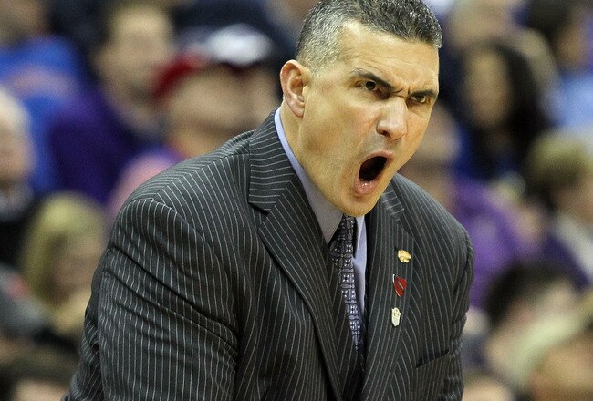 KANSAS CITY, MO - MARCH 12:  Head coach Frank Martin of the Kansas State Wildcats reacts from the bench during the semifinals of the 2010 Phillips 66 Big 12 Men's Basketball Tournament against the Baylor Bears at the Sprint Center on March 12, 2010 in Kansas City, Missouri.  (Photo by Jamie Squire/Getty Images)