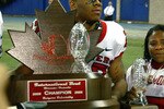 TORONTO - JANUARY 5:  Ray Rice #27 of the Rutgers Scarlet Knights celebrates with his mother Janet Rice after defeating the Ball State Cardinals during the International Bowl at the Rogers Centre on January 5, 2008 in Toronto, Ontario, Canada.  (Photo by Dave Sandford/Getty Images)