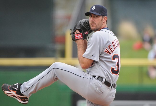 CLEARWATER, FL - MARCH 11: Pitcher Justin Verlander #35 of the Detroit Tigers starts against the Philadelphia Phillies March 11, 2010 at the Bright House Field in Clearwater, Florida. (Photo by Al Messerschmidt/Getty Images) 