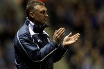 LEICESTER, ENGLAND - MARCH 24: Nigel Pearson, manager of Leicester during the Coca-Cola Championship match between Leicester City and Reading at The Walkers Stadium on March 24, 2010 in Leicester, England.  (Photo by Ross Kinnaird/Getty Images)