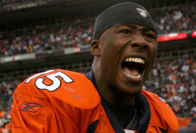 DENVER - OCTOBER 04:  Brandon Marshall #15 of the Denver Broncos celebrates after the final play against the Dallas Cowboys during NFL action at Invesco Field at Mile High on October 4, 2009 in Denver, Colorado. Marshall caught the game winning 51 yard touchdown reception against the Dallas Cowboys with 2:47 remaining in the fourth quarter as the Broncos defeated the Cowboys 17-10.  (Photo by Doug Pensinger/Getty Images)