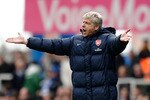 BIRMINGHAM, ENGLAND - MARCH 27:  Arsene Wenger of Arsenal makes his feelings known from the touchline during the Barclays Premier League match between Birmingham City and Arsenal at St. Andrews Stadium on March 27, 2010 in Birmingham, England.  (Photo by Laurence Griffiths/Getty Images)