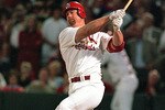 23 Sep 1998: (FILE PHOTO)  Mark McGwire #25 of the St. Louis Cardinals hits the ball during the game against the Houston Astros at Busch Stadium in St. Louis, Missouri. According to reports January 11, 2010, McGwire has admitted to steroid use during while playing Major League baseball and when he broke the home run record.  (Photo by Jonathan Daniel/Getty Images)