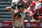 ANAHEIM, CA - AUGUST 06:  Lou Montanez #3 of the Baltimore Orioles bats during the game against the Los Angeles Angels of Anaheim at Angel Stadium on August 6, 2008 in Anaheim, California.  The Angels defeated the Orioles 9-4.  (Photo by Christian Petersen/Getty Images)