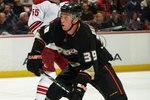 ANAHEIM, CA - DECEMBER 19:  Matt Beleskey #39 of the Anaheim Ducks skates through the middle slot against the Phoenix Coyotes during the NHL game at the Honda Center on December 19, 2009 in Anaheim, California. The Ducks defeated the Coyotes 4-2.  (Photo by Victor Decolongon/Getty Images)