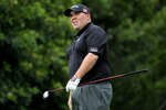 PACIFIC PALISADES, CA - FEBRUARY 06:  Kevin Stadler watches his tee shot on the fourth hole during the third round of the Northern Trust Open at Riviera Country Club on February 6, 2010 in Pacific Palisades, California.  (Photo by Stephen Dunn/Getty Images)