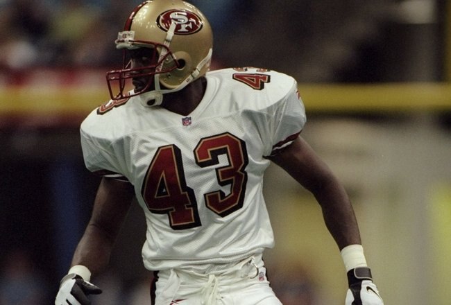 15 Aug 1998:  Cornerback Antonio Langham #43 of the San Francisco 49ers in action during the American Bowl Game against the Seattle Seahawks at the B. C. Place in Vancouver, B. C., Canada. The 49ers defeated the Seahawks 24-21. Mandatory Credit: Otto Greu