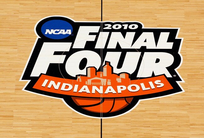 INDIANAPOLIS - APRIL 02:  A general view of the logo at center court of Lucas Oil Stadium prior to the 2010 Final Four of the NCAA Division I Men's Basketball Tournament on April 2, 2010 in Indianapolis, Indiana.  (Photo by Andy Lyons/Getty Images)
