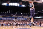 INDIANAPOLIS - APRIL 02:  Matt Howard #54 of the Butler Bulldogs dunks the ball during practice prior to the 2010 Final Four of the NCAA Division I Men's Basketball Tournament at Lucas Oil Stadium on April 2, 2010 in Indianapolis, Indiana.  (Photo by Andy Lyons/Getty Images)
