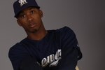 MARYVALE, AZ - FEBRUARY 26:  Alcides Escobar #71 poses for a photo during the Milwaukee Brewers Spring Training Photo Day at Maryvale Baseball Park on February 26, 2008 in Maryvale, Arizona.  (Photo by Chris Graythen/Getty Images)