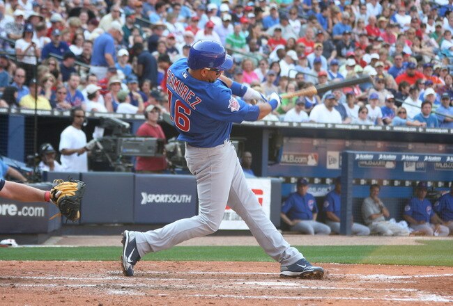 ATLANTA - APRIL 5: Aramis Ramirez #16 of the Chicago Cubs hits a 3rd inning home run against the Atlanta Braves during Opening Day at Turner Field on April 5, 2010 in Atlanta, Georgia. (Photo by Scott Cunningham/Getty Images)
