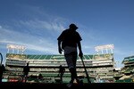 OAKLAND, CA - APRIL 06:  Ichiro Suzuki #51 of the Seattle Mariners warms up during batting practice before a game against the Oakland Athletics at the Oakland-Alameda County Coliseum on April 6, 2010 in Oakland, California.  (Photo by Ezra Shaw/Getty Images)