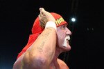PERTH, AUSTRALIA - NOVEMBER 24:  Hulk Hogan gestures to the audience during his Hulkamania Tour at the Burswood Dome on November 24, 2009 in Perth, Australia.  (Photo by Paul Kane/Getty Images)