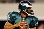 ARLINGTON, TX - JANUARY 09:  Quarterback Donovan McNabb #5 of the Philadelphia Eagles during the 2010 NFC wild-card playoff game at Cowboys Stadium on January 9, 2010 in Arlington, Texas.  (Photo by Ronald Martinez/Getty Images)