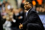 GREENSBORO, NC - MARCH 11:  Frank Haith, head coach of the University of Miami Hurricanes looks from the bench against the Wake Forest Demon Deacons in their first round game in the 2010 ACC Men's Basketball Tournament at the Greensboro Coliseum on March 11, 2010 in Greensboro, North Carolina.  (Photo by Jeff Zelevansky/Getty Images)